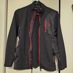 SPYDER Fleece Zip Up, BLACK  Boys size  LARGE 14/16